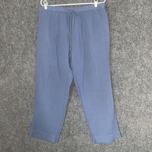 Dylan Pants Womens Size L Blue Gauzy Ankle Pull on Beach Lounge - Picture 1 of 9